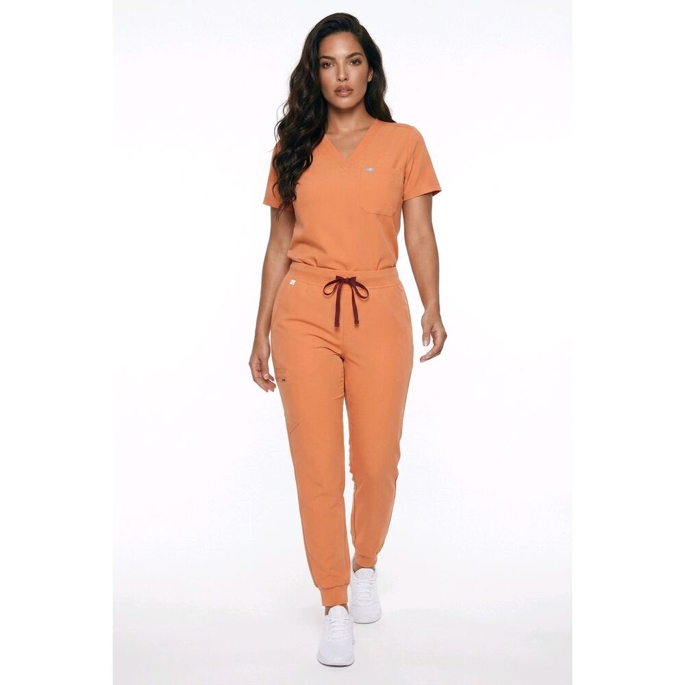 FIGS Zamora Jogger Scrub Pants 4XLR Orange Stretch Cargo NEW Womens